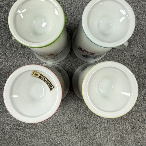 Decorative Pedestal Coffee Mugs Fred Roberts 4 Different Birds Colorful Kitchen - Picture 11 of 16